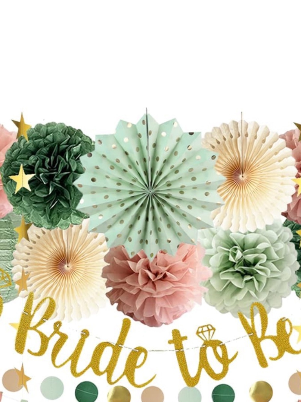 Party Garland & Banner Craft Kit - Mint, Pink, Gold, Dark Green